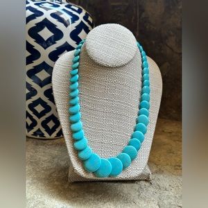 Chunky Simulated Turquoise Beaded Necklace